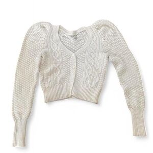 Abercrombie & Fitch White Cable Knit Sweater